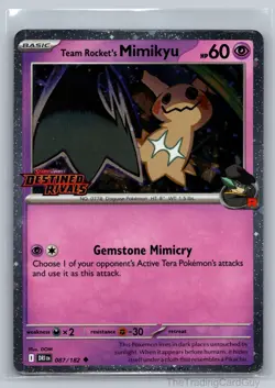 Team Rocket's Mimikyu (Prerelease) Uncommon Card Holo 087/182 NM - Image 1