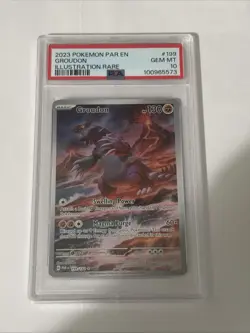 Pokemon Groudon Paradox Rift Illustration Rare #199 PSA 10 Gem Mint - Image 1