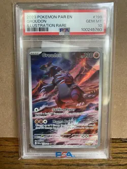 Pokemon Groudon 199/182 Paradox Rift Illustration Rare Holo PSA 10 - Image 1