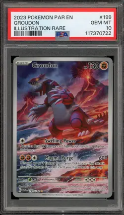 Pokemon Groudon Paradox Rift Illustration Rare #199 PSA 10 Gem Mint - Image 1