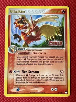 Pokemon TCG Blaziken EX Power Keepers Stamped Reverse Holo 5/108 MP-LP - Image 2