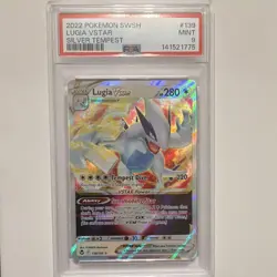 Pokemon Lugia VSTAR Ultra Rare Full Art Holo PSA 9 139/195 Silver Tempest - Image 1