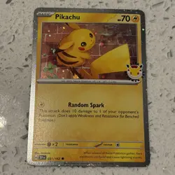 Pikachu 51/162 Cosmos Holo 2025 Pokemon Day Stamp Pokemon TCG NM - Image 1