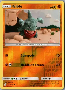 Gible Common SM - Unified Minds 112/236 NM Reverse Holofoil - Pokemon - Image 1