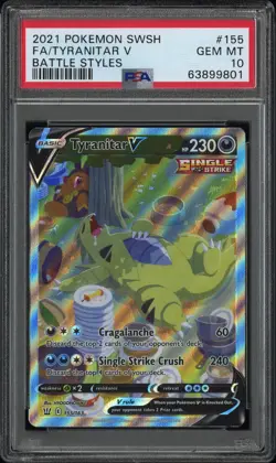 Tyranitar V 155/163 Battle Styles Pokemon PSA 10 - Image 1