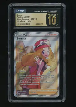 2022 Pokemon TCG CARD CGC Pristine 10 Serena Silver Tempest 193/195 - Image 1