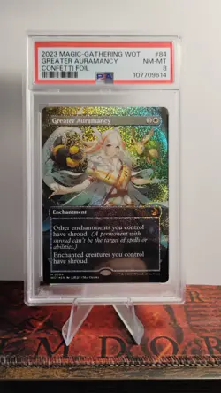 PSA 8 Greater Auramancy 84 (Anime Borderless) (Confetti Foil) Enchanting Tales - Image 1