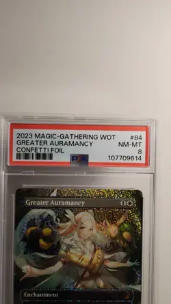 PSA 8 Greater Auramancy 84 (Anime Borderless) (Confetti Foil) Enchanting Tales - Image 2