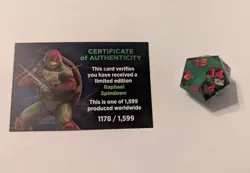 Magic The Gathering TMNT Raphael Serialized Spindown Die with 2 token sheets - Image 1