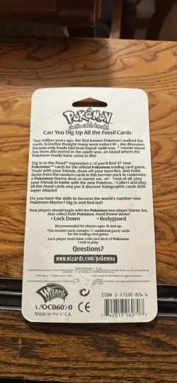 Pokemon unopened fossil booster pack 11 cards factory sealed 90s - Image 2