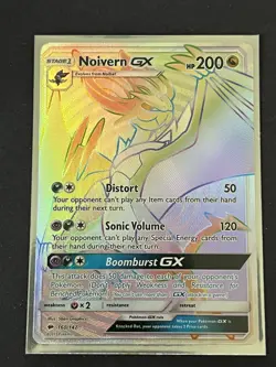 Pokemon Noivern GX Full Art 160/147 Sm-Burning Shadows Rainbow Rare Holo 200 HP - Image 1