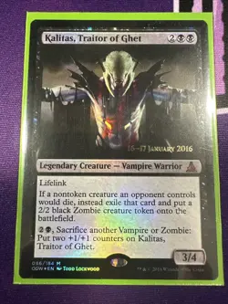 Mtg Singles - Kalitas, Traitor of Ghet - Prerelease Promo - Foil Mythic - LP - Image 1