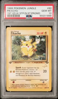 PSA 10 Pikachu 60/64 1st Edition W Stamp Duelist Promo Pokemon Jungle - Image 1