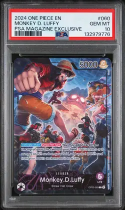 2024 ONE PIECE PROMOS PSA MAGAZINE EXCLUSIVE #060 MONKEY D. LUFFY PSA 10 - Image 1
