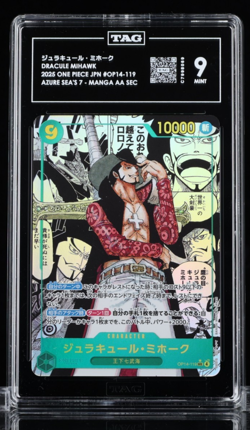 TAG 9 Dracule Mihawk OP14-119 SEC Comic Parallel Manga Art One Piece Japanese - Image 1