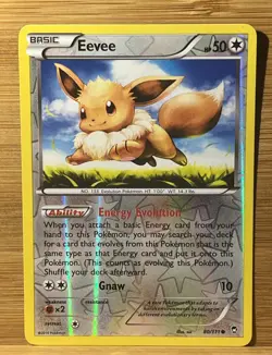 Pokemon TCG Eevee 80/111 XY-Furious Fists Reverse Holo Card Near Mint Condition - Image 3