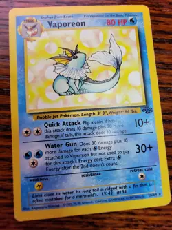 Vaporeon 28/64 Jungle Non Holo Rare LP Pokemon Card - Image 2