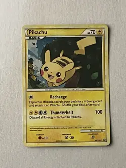 Pokemon TCG Pikachu HGSS03 Black Star Promos Holo Card Light Play Condition - Image 1
