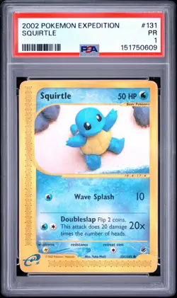 2002 POKEMON EXPEDITION #131 SQUIRTLE PSA 1 - Image 1