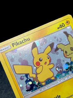 Pikachu SM162 MP Cosmos Holo Trippy Reflection Black Star Team Up Pokemon Promo! - Image 3