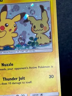 Pikachu SM162 MP Cosmos Holo Trippy Reflection Black Star Team Up Pokemon Promo! - Image 4