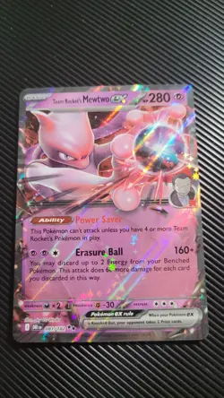 Pokemon TCG Team Rocket's Mewtwo ex 081/182 Destined Rivals Double Rare NM! - Image 1
