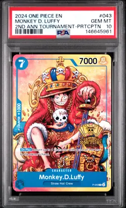 2024 ONE PIECE PROMOS #043 MONKEY D. LUFFY PSA 10 - Image 1