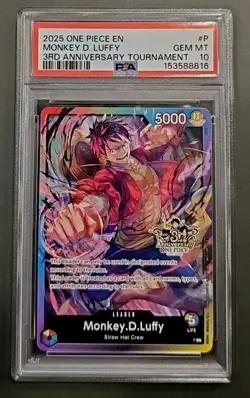 One Piece Monkey.D.Luffy Leader 3rd Anniversary Tournament Gem Mint PSA 10 - Image 1