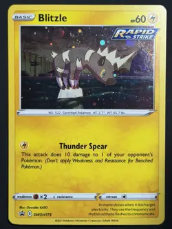 COSMOS HOLO 🌀 SWIRL Blitzle SWSH173 Pokemon Sword & Shield Black Star Promo LP - Image 5