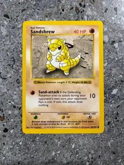 Pokemon TCG Cards SHADOWLESS Base Set Sandshrew 62/102 EXC-NM - Image 1