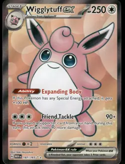 Pokemon Cards Wigglytuff ex 187/165 151 Ultra Rare NM - Image 1