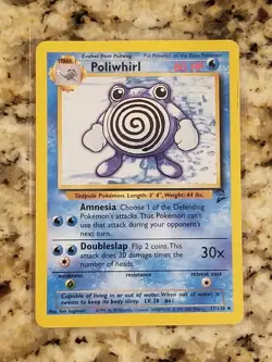 Poliwhirl Base Set 2 57/130 Uncommon 1999-2000 Pokemon Card TCG - Image 1