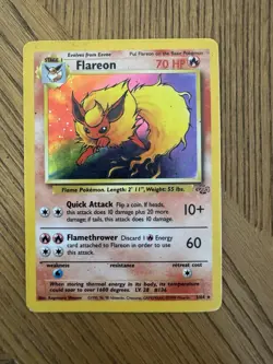 Pokemon TCG Flareon Jungle Holo Card 3/64 - Image 1