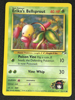 Erika's Bellsprout 75/132 WOTC Gym Heroes - Non-Holo Common Pokemon Card LP - Image 1