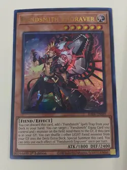 Yugioh Fiendsmith Engraver x 3 - 1st Edition Ultra Rare NM - Free Holo Card - Image 2