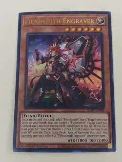 Yugioh Fiendsmith Engraver x 3 - 1st Edition Ultra Rare NM - Free Holo Card - Image 3