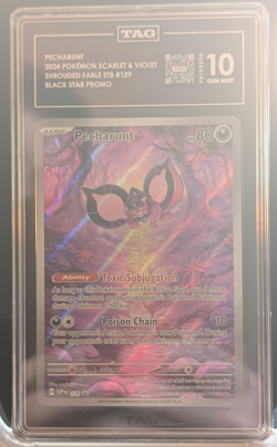 Pecharunt 129 Pokemon Scarlet & Violet Shrouded Fable ETB Promo TAG 10 GEM MINT - Image 3