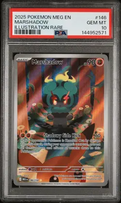 2025 POKEMON MEG EN-MEGA EVOLUTION ILLUSTRATION RARE #146 MARSHADOW PSA 10 - Image 1