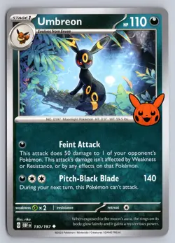 UMBREON 130/197 UNCOMMON TRICK OR TRADE BOOSTER 2024 POKEMON NM - Image 1