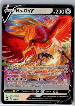 Ho-Oh V 140/195 SWSH12: Silver Tempest - Pokemon Card - NM - Image 1