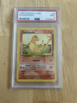PSA 9 Charmander 46/102 Pokemon Base Set 1999 Non Holo Graded Card - Image 1