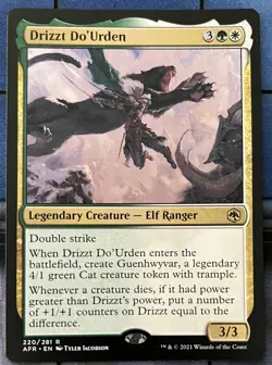 DRIZZT DO'URDEN 220 Adventures In Forgotten Realms MTG Magic NM - Image 1