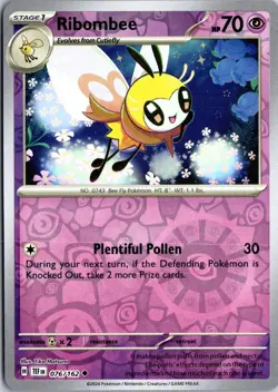 Ribombee 076/162 Uncommon Temporal Forces Pokemon Reverse Holo Near Mint - Image 1