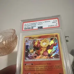 PSA 9 2018 Pokemon sun & Moon Magmorttar Holo Ultra Prism - Image 4