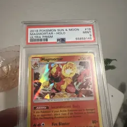 PSA 9 2018 Pokemon sun & Moon Magmorttar Holo Ultra Prism - Image 5