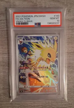 PSA 10 GEM MINT Jolteon 193/184 Pokemon Japanese VMAX Climax [Read Description] - Image 1