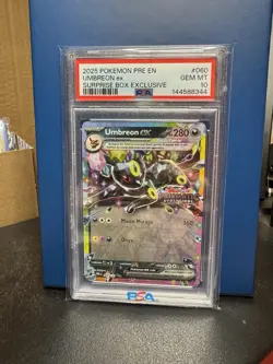 2025 Pokemon Prismatic Evolution Umbreon EX Surprise Box Exclusive PSA 10 - Image 1