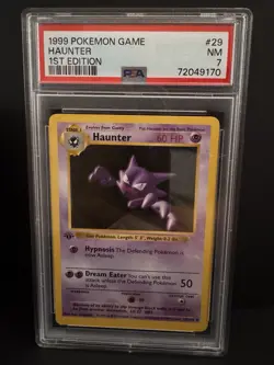 1999 Pokemon Haunter 29/102 Base Set Shadowless 1st Edition PSA 7 - Image 1