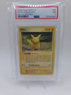2005 POKEMON EX DELTA SPECIES #63 DITTO PIKACHU PSA 7 - Image 1