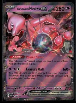 Team Rocket's Mewtwo ex 205 Scarlet & Violet Promo Promo Holo Pokemon - Image 1